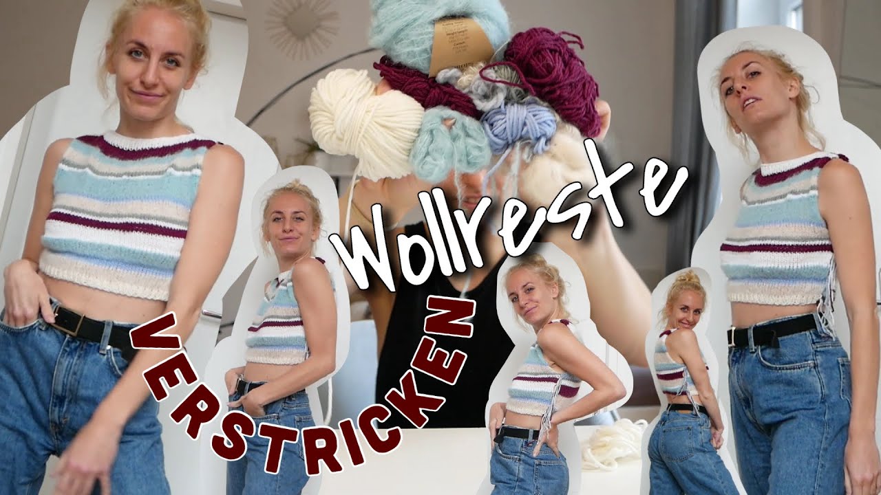 Restwolle in super easy Sommertop verstricken! ☀️ Besteht nur aus 2 Vierecken!