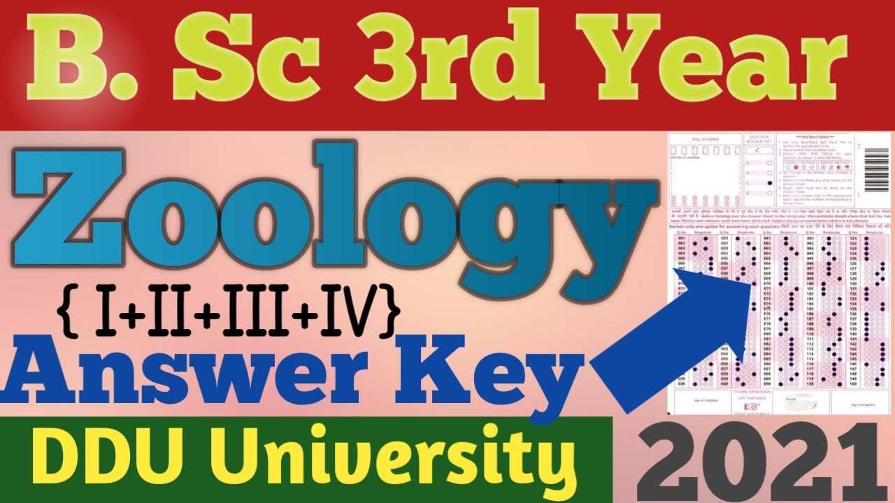 DDU B.Sc 3rd Year Zoology Answer Key, Zoology Answer Key 2021, B.Sc Zoology Answer Key, Zoology.....