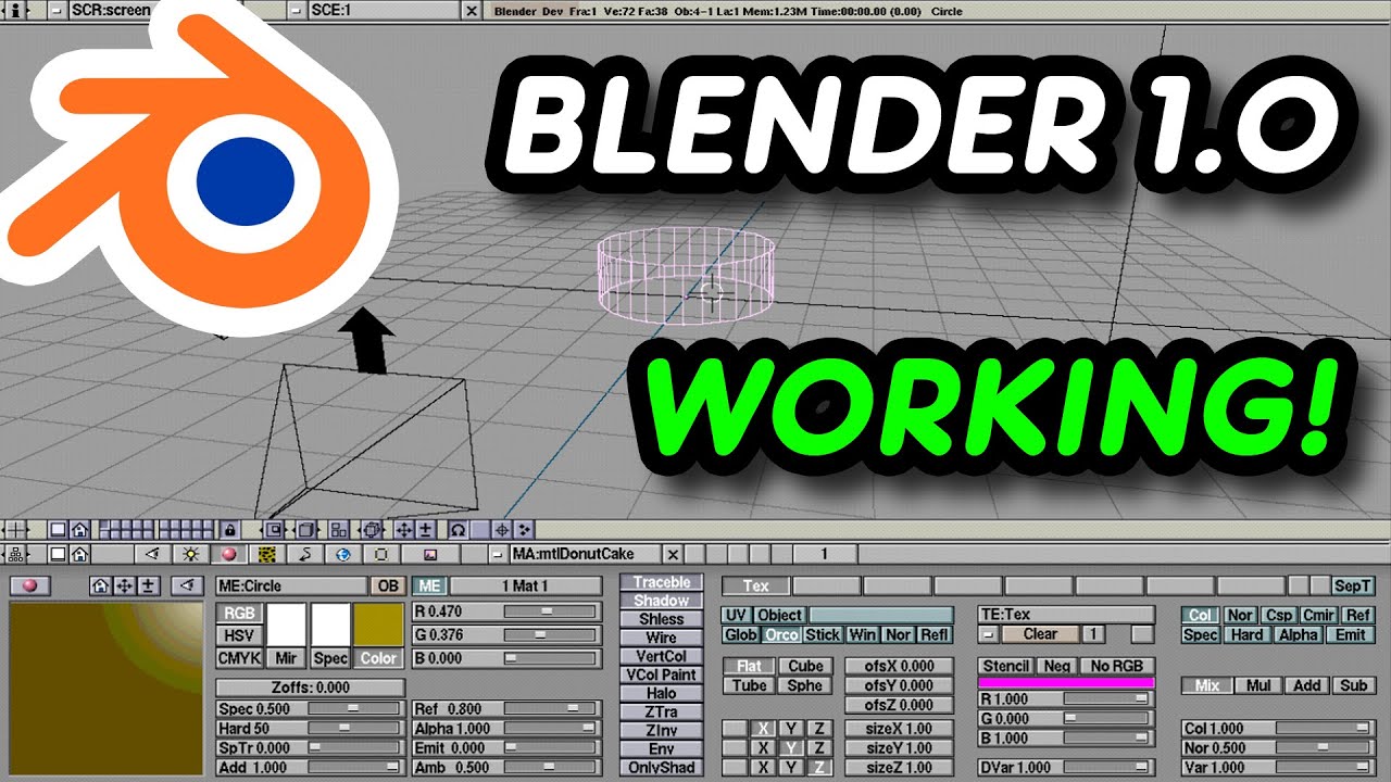 IT'S ALIVE! Exploring Blender 1.0 Working - Blender 1.0 Part 2