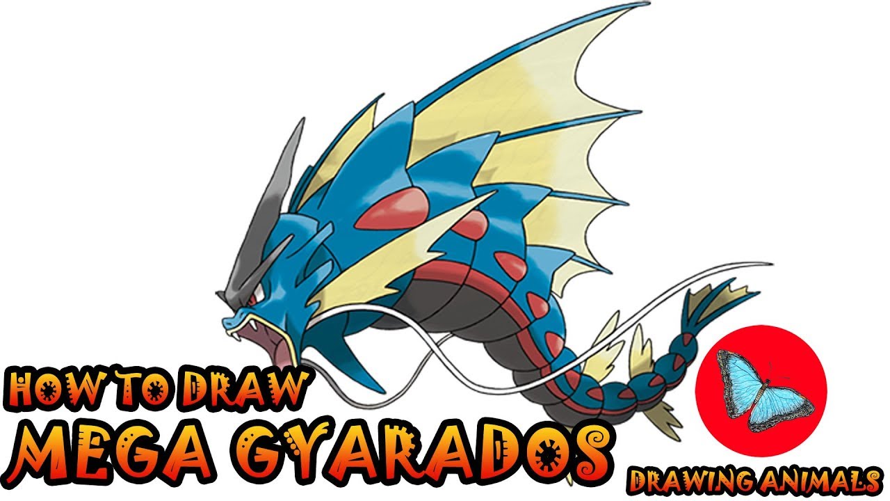 How To Draw Mega Gyarados Pokemon | Drawing Animals
