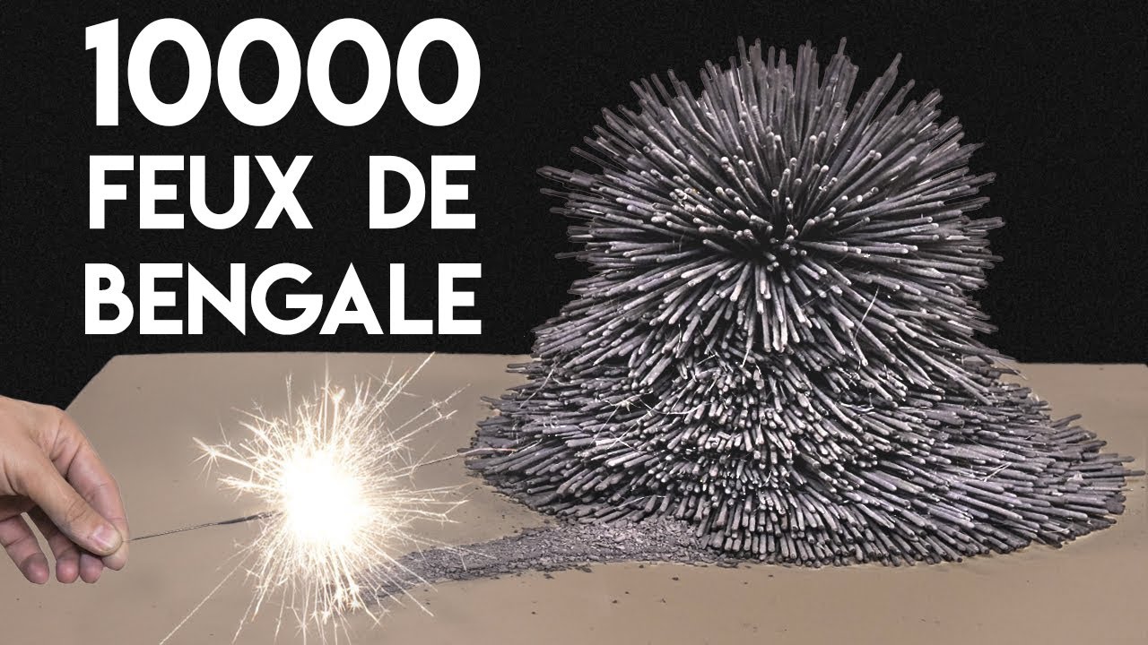 10000 FEUX DE BENGALE | Réaction en chaîneincroyable | Expériences sur le canal ViChoc!