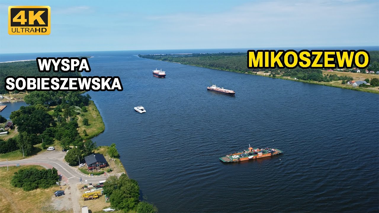 Паром Свибно-Микошево на острове Собешево. 4K.