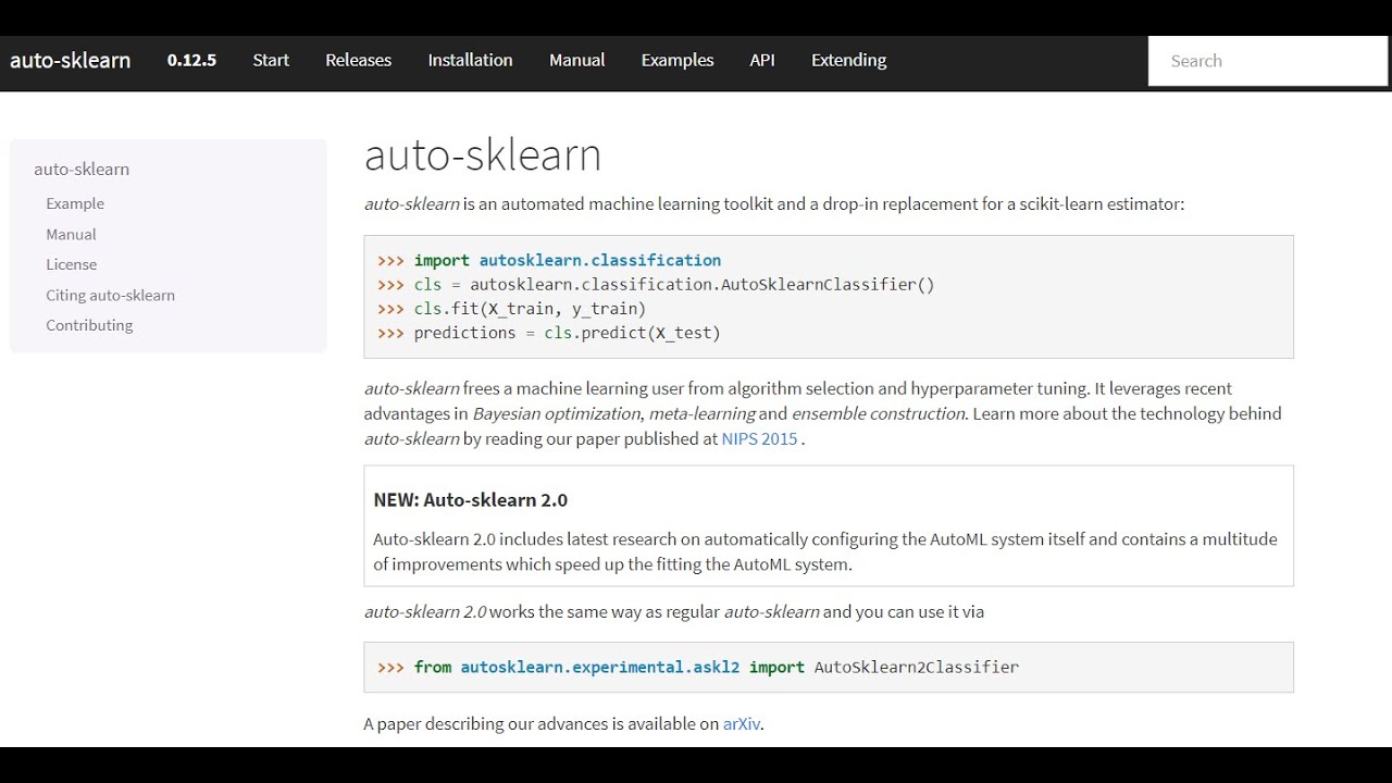 AutoML avec Scikit-Learn (auto-sklearn -- Python)
