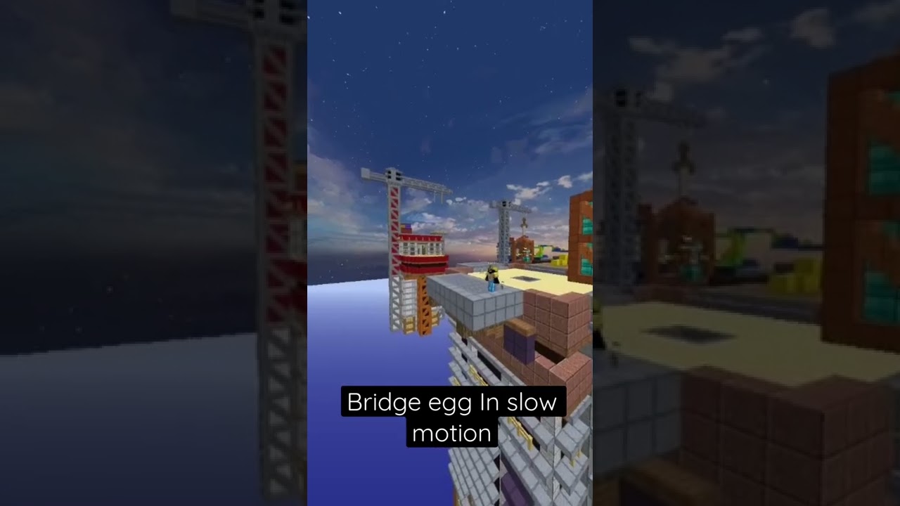 Bridge egg in slow motion #fyp #minecraft #youtube #hypixel #shorts #bedwars #famous