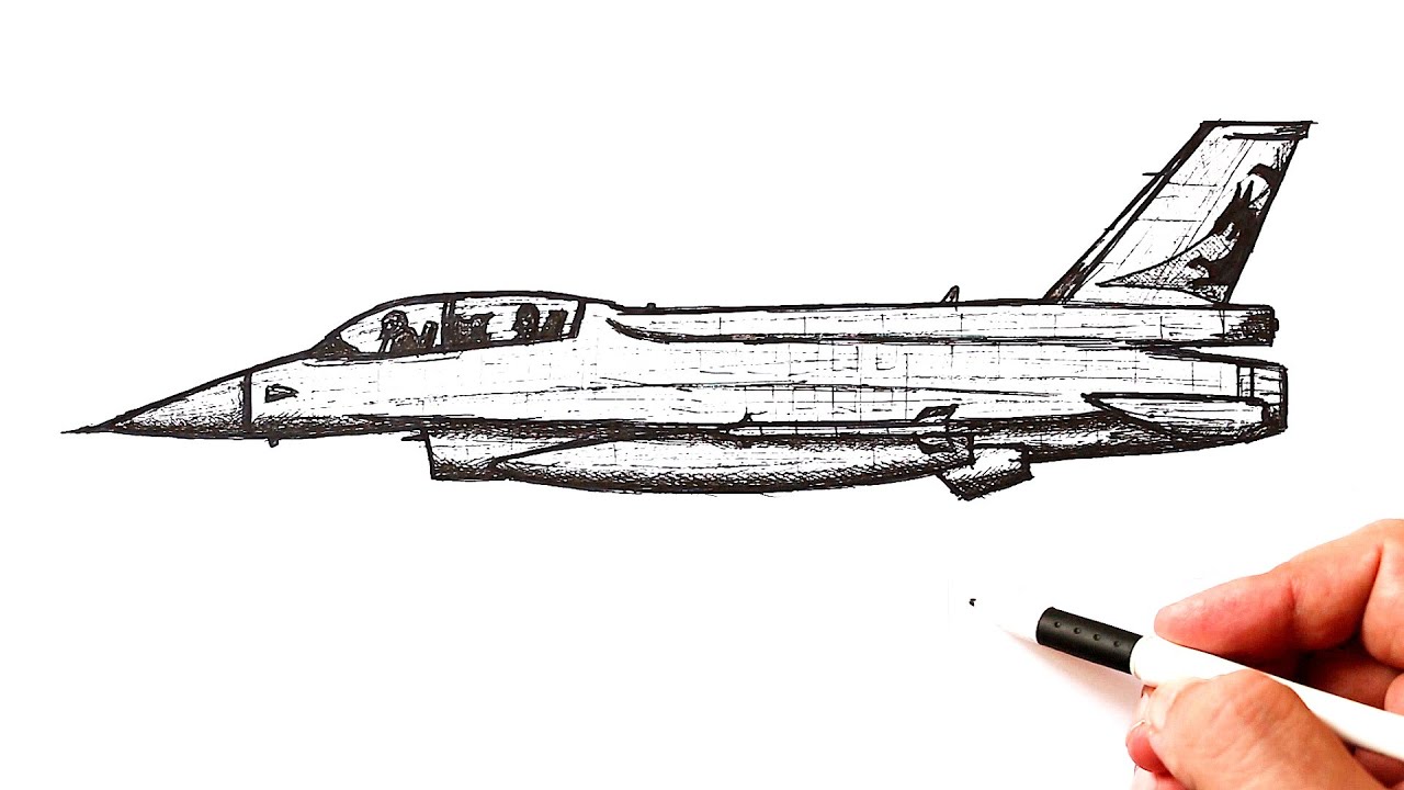 Как нарисовать истребитель F 16 D