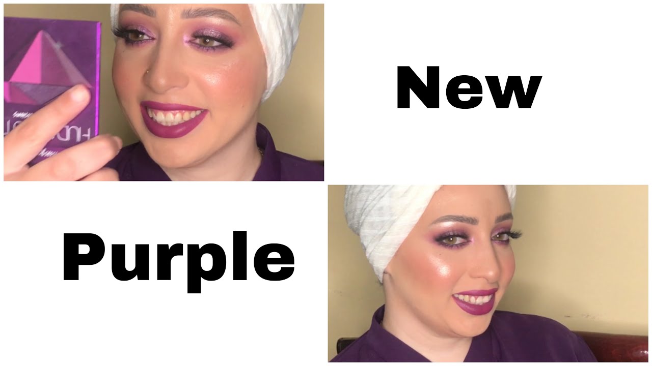 Purple Makeup Look By Huda Beaut /مكياج باللون البنفسجي ب باليت هدي بيوتي | Nourhan Hussein