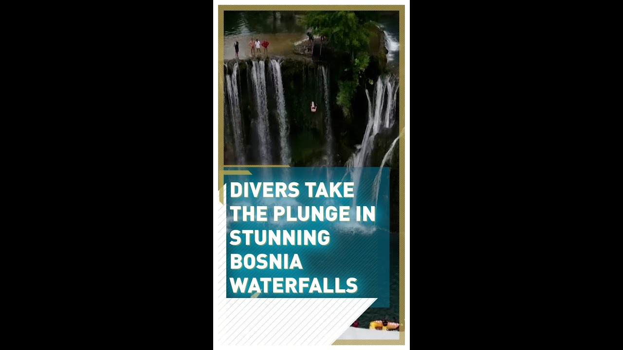 Divers take the plunge in stunning Bosnia waterfalls