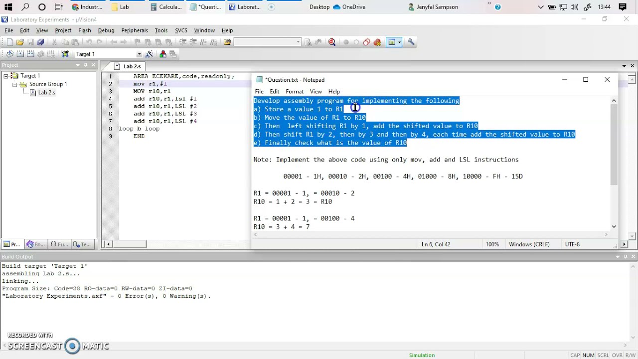 ARM7 - LPC2148 - Keil 4 - LSL and ADD Instruction Combined