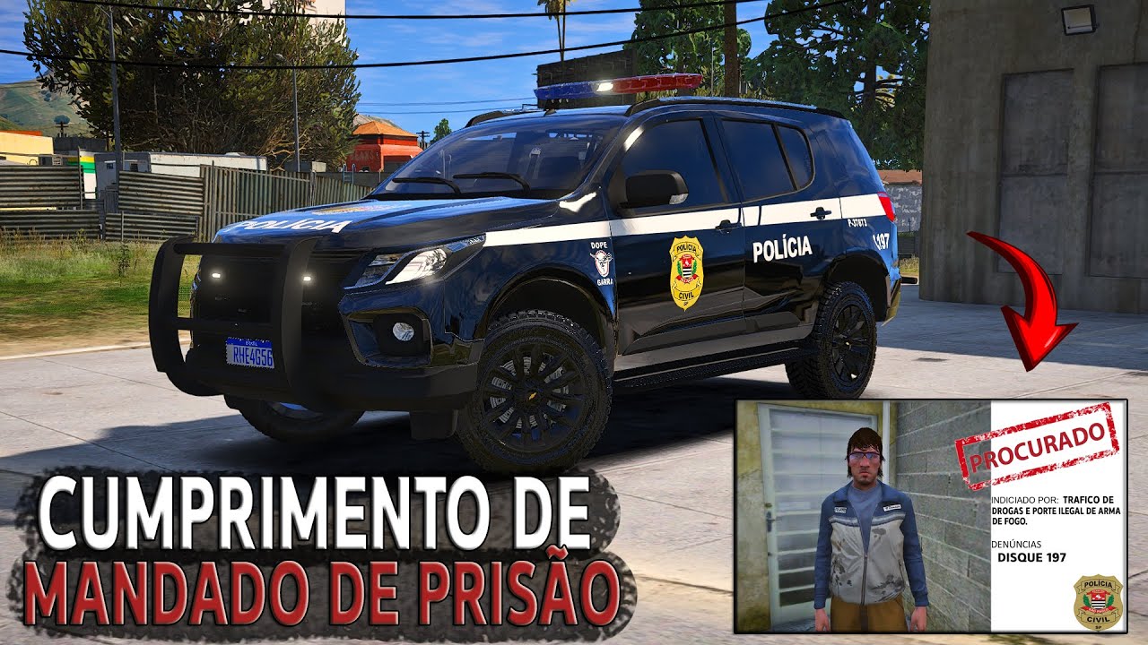 POLICIA CIVIL CUMPRE MANDADO DE PRISÃO E É RECEBIDA A TIR0S - GTA 5 MODO POLICIA