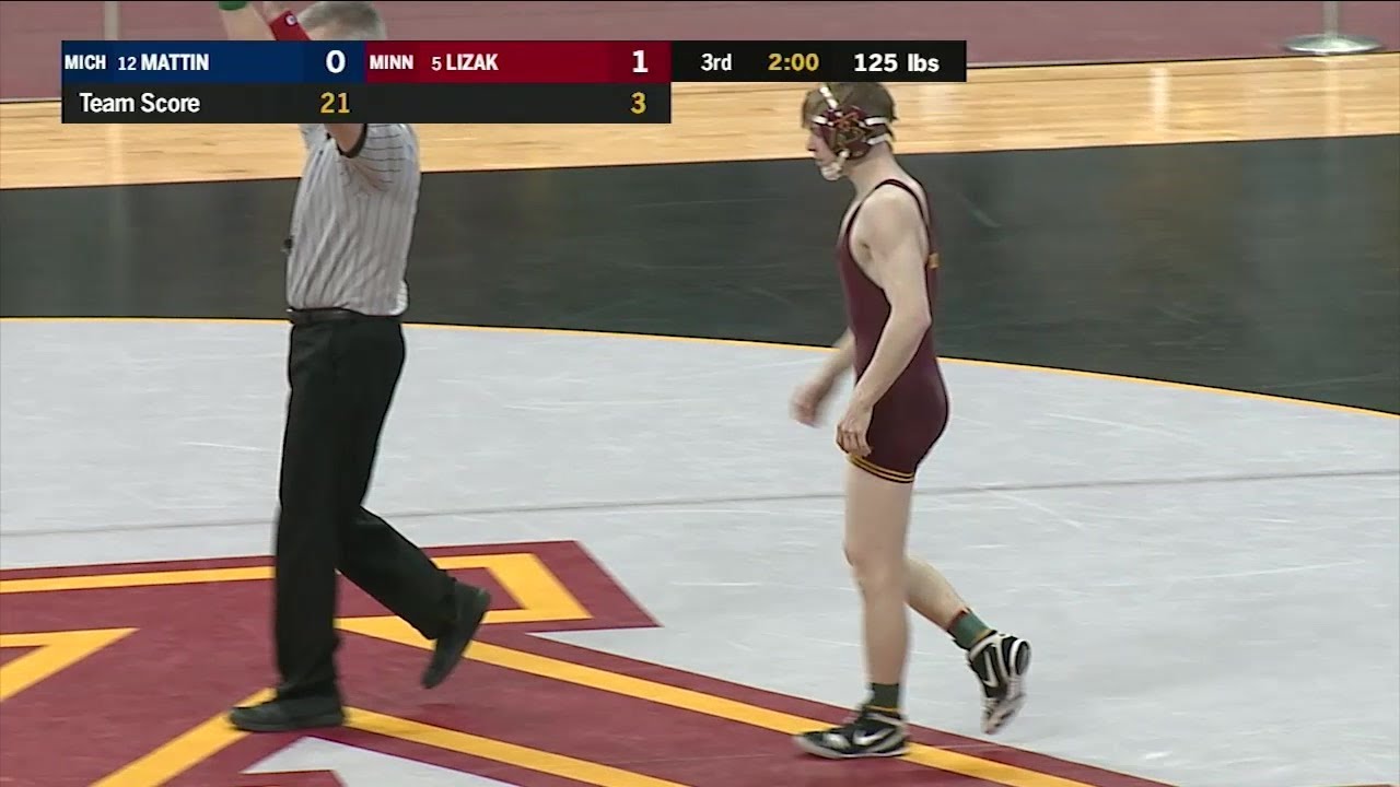 Big Ten Wrestling: 125 LBs - Michigan's Drew Mattin vs. Minnesota's Ethan Lizak