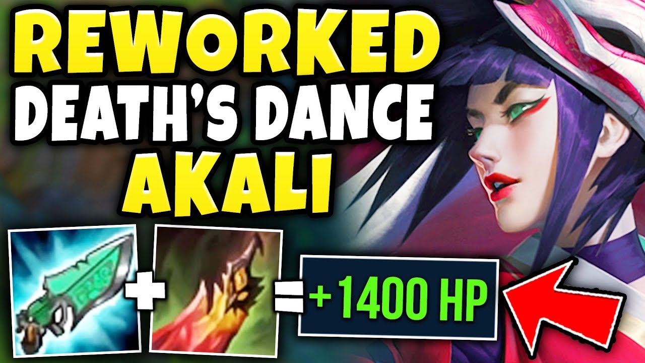 REWORKED DEATHS DANCE STACKS WITH GUNBLADE?!? *NEW* INFINITE HEAL AKALI BUILD! - League of Legends