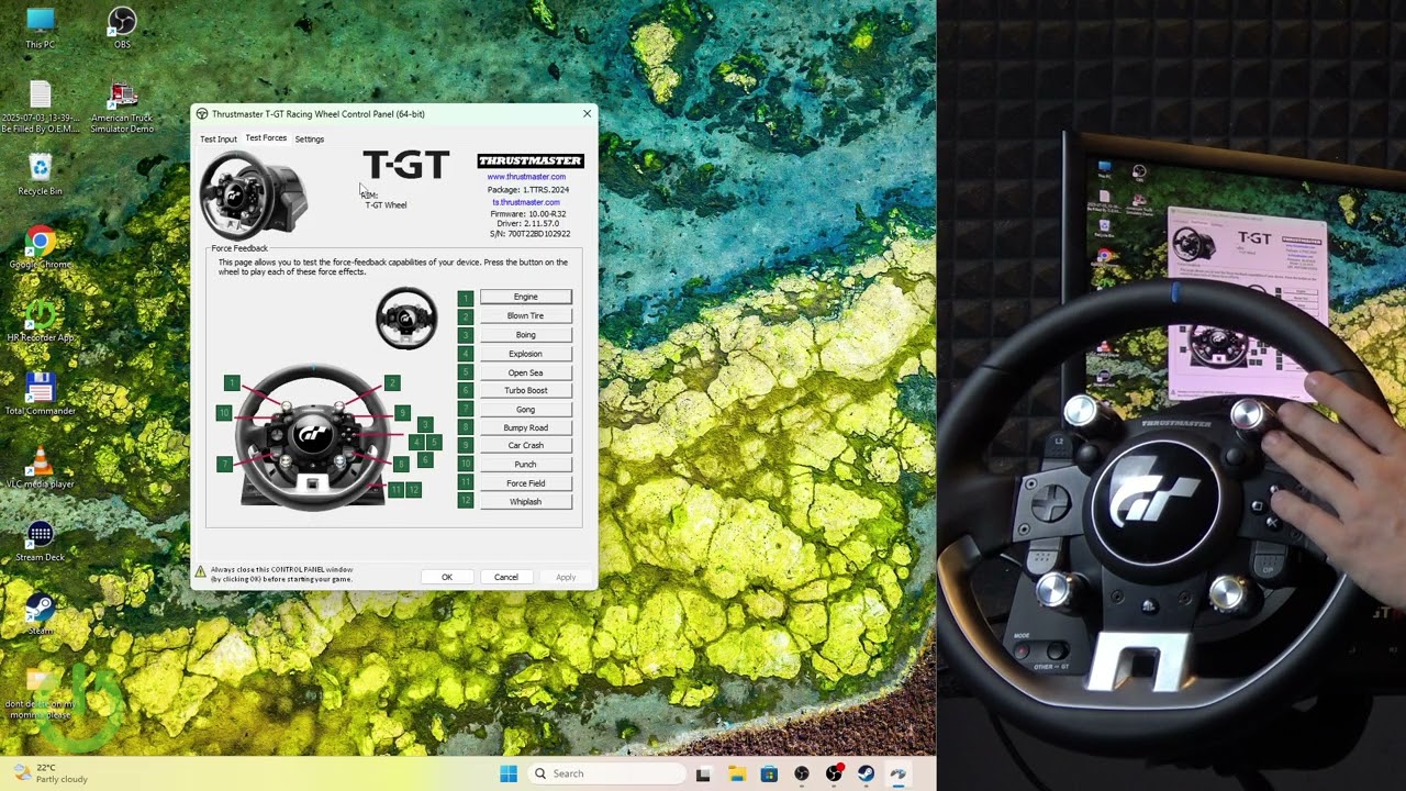 THRUSTMASTER T-GT II – How to Adjust Overall Force Strength (Master Gain)