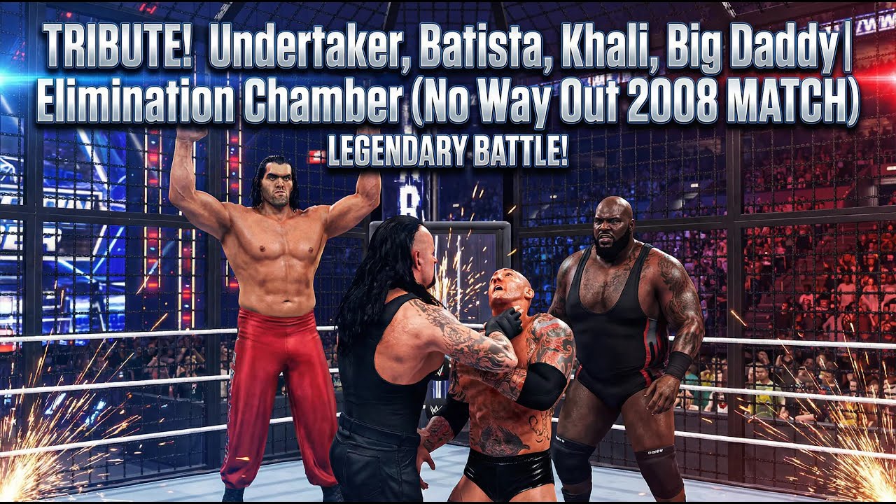 WWE 413 TRIBUTE! Undertaker, Batist, Khali,  Big Daddy | Elimination Chamber (No Way Out 2008 MATCH)