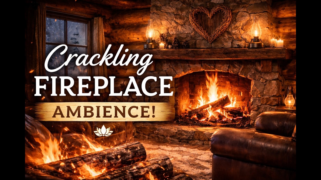 Crackling Fireplace Ambience | Cozy Zen Time