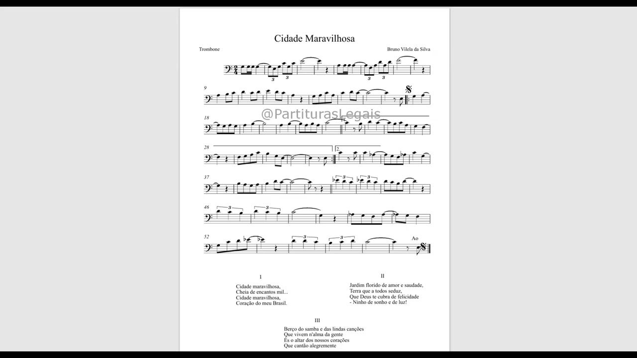 Cidade Maravilhosa - Partitura Marchinha de Carnaval