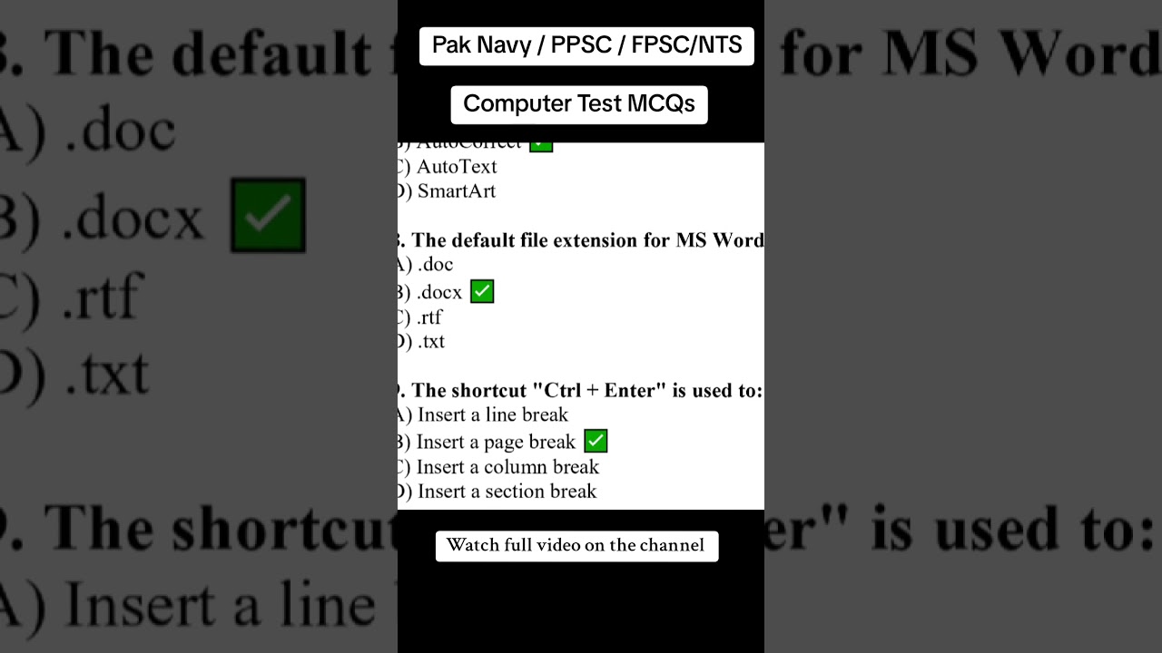 Computer Mcqs for Pak Navy / PPSC /FPSC/ PAF #foryou #computer #navy #reels #mcq