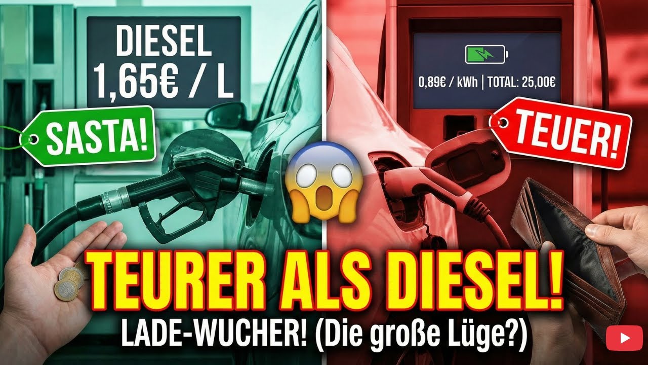 Lade Wucher! Warum Strom tanken pl&ouml;tzlich teurer ist als Diesel! 🔌 Die gro&szlig;e L&uuml;ge #EDriveNachrichten