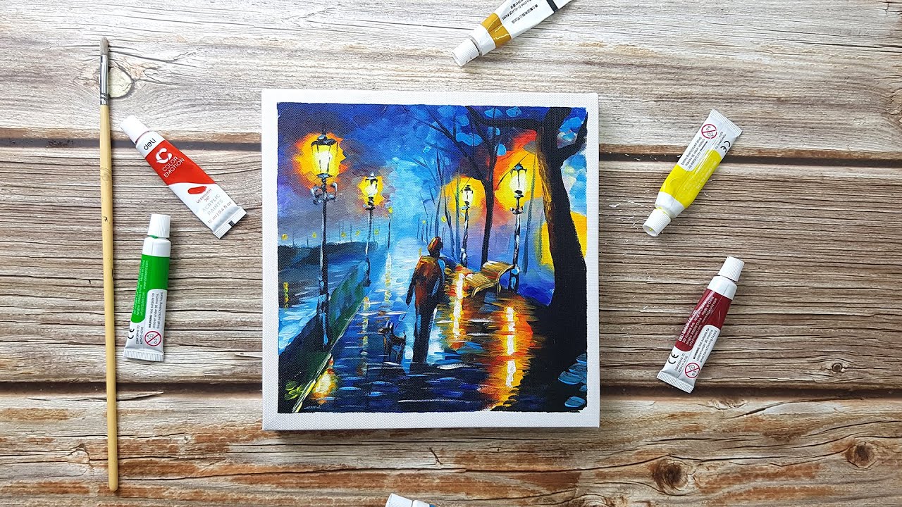 Man with a dog | Cosu daily art challenge #45 Acrylic painting idea