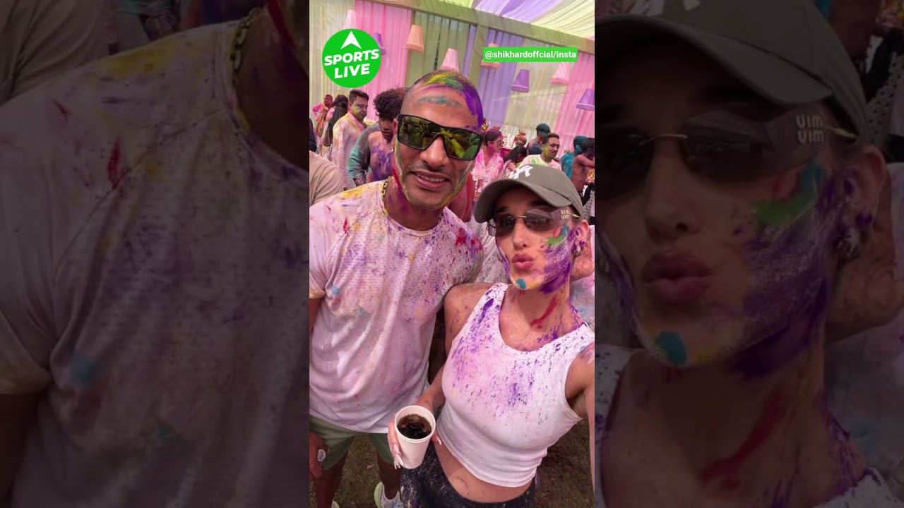 Shikhar Dhawan ने wife Sophie के साथ मनाई Holi! #trendingnews #holi #shorts
