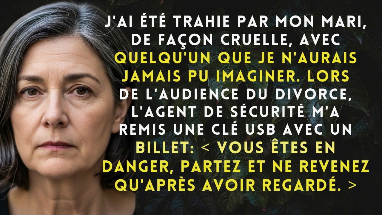 À l’audience du divorce, le garde m’a donné une clé USB avec un billet ： « Vous êtes en danger »