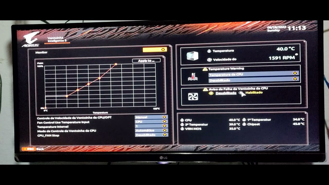Configura&ccedil;&otilde;es da bios A520 AORUS ELITE (rev. 1.0)