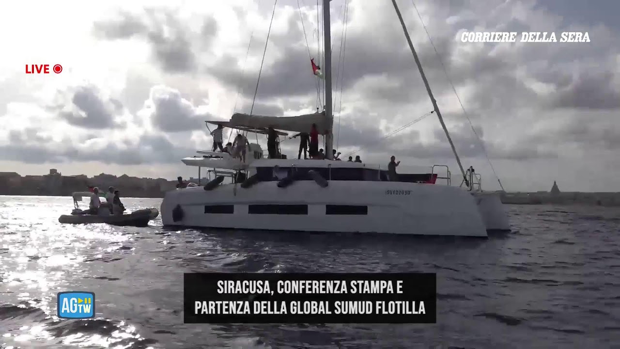 La partenza dal porto di Siracusa delle imbarcazioni di Freedom Sumud Flotilla: la diretta video