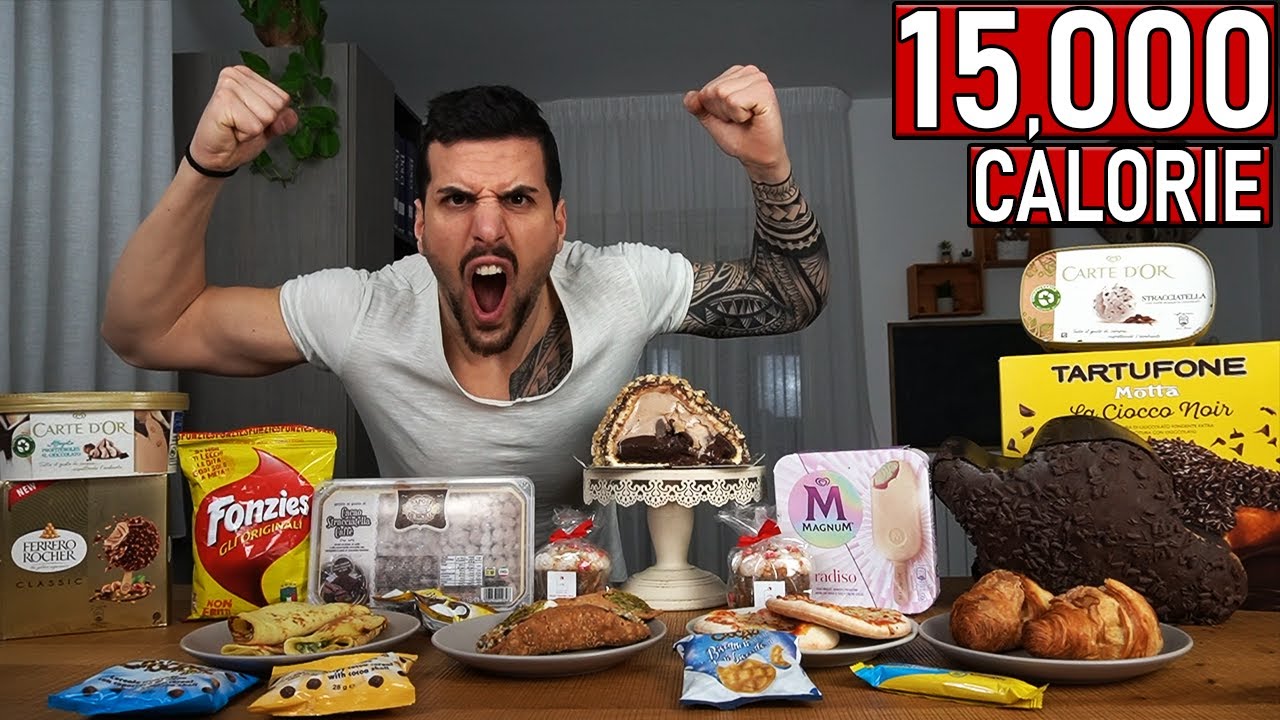 15,000 CALORIE CHALLENGE - FOOD CHALLENGE CONTRO lo SPRECO ALIMENTARE - Cheat Day - MAN VS FOOD #2