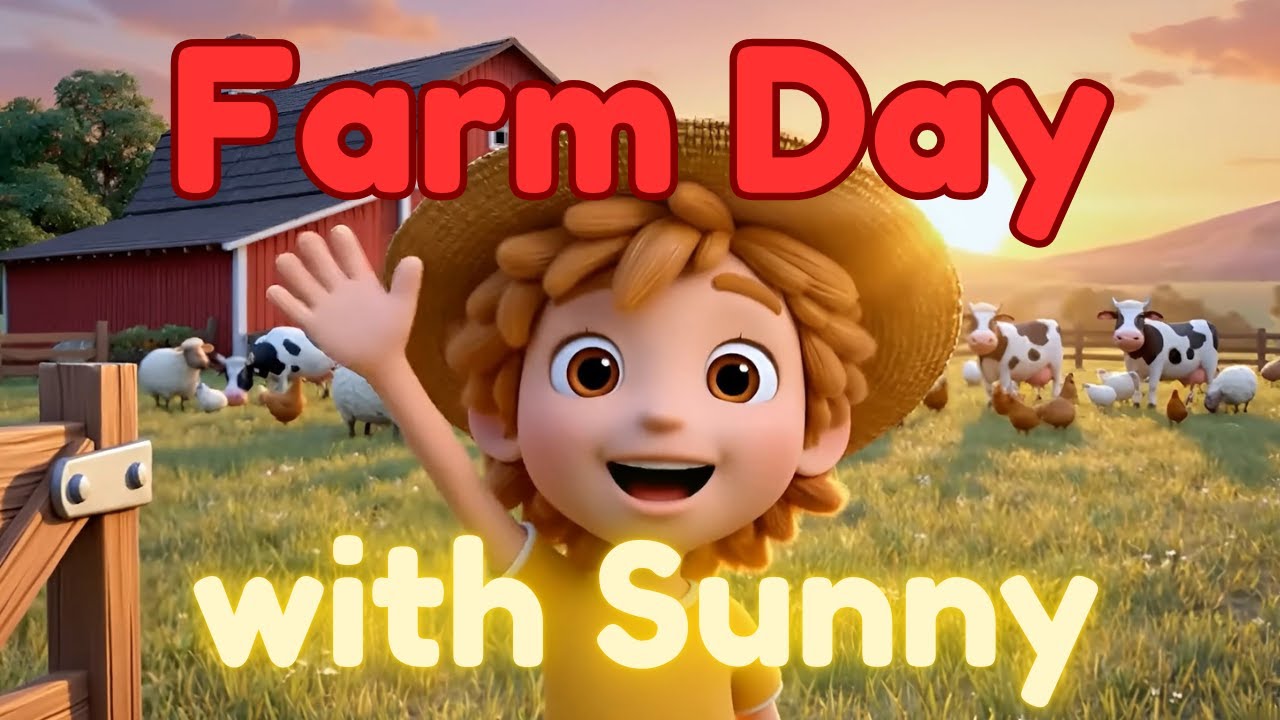 Farm Animals for Kids with Sunny! 🐄🐷🐔 Animal Sounds & Learning Fun