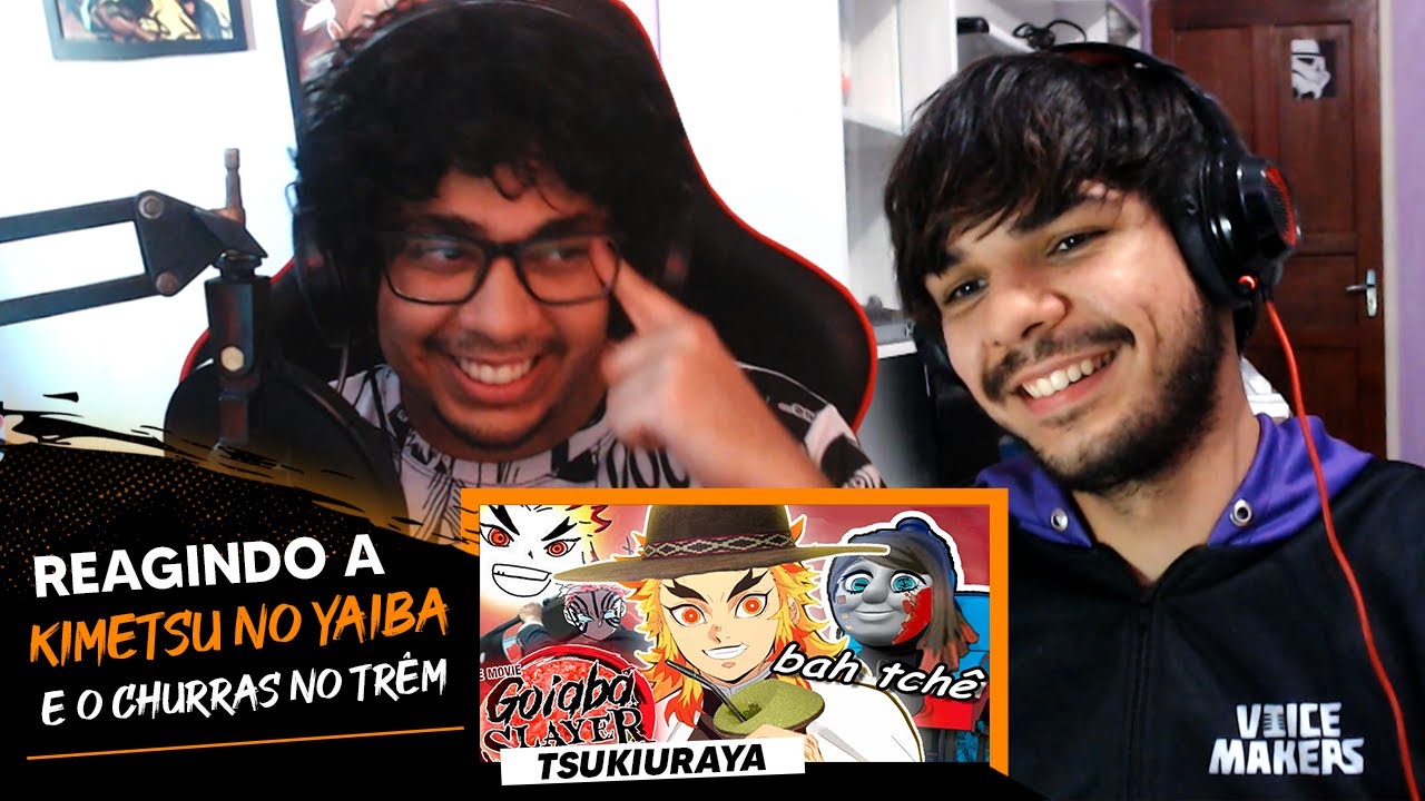 NÓIS REAGE A KIMETSU NO YAIBA E O CHURRAS NO TRÊM