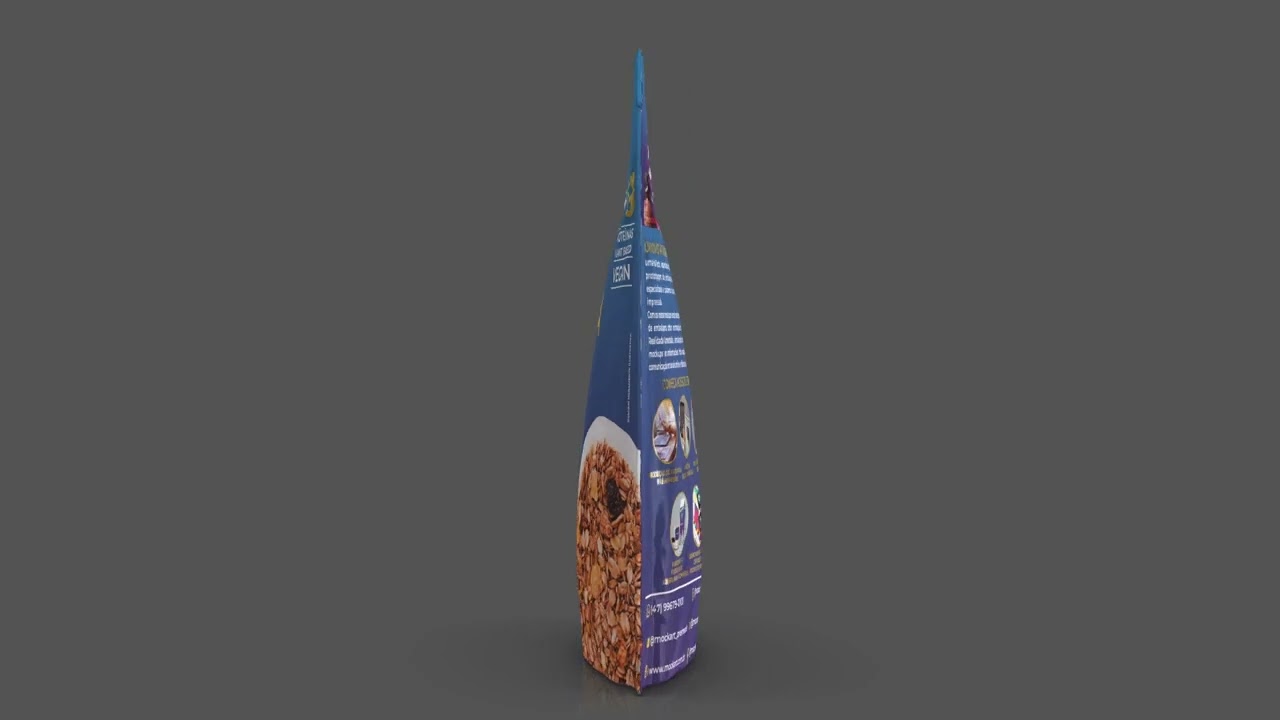 Anima&ccedil;&atilde;o Digital de Mockup 3D de Stand Pouch Pequeno