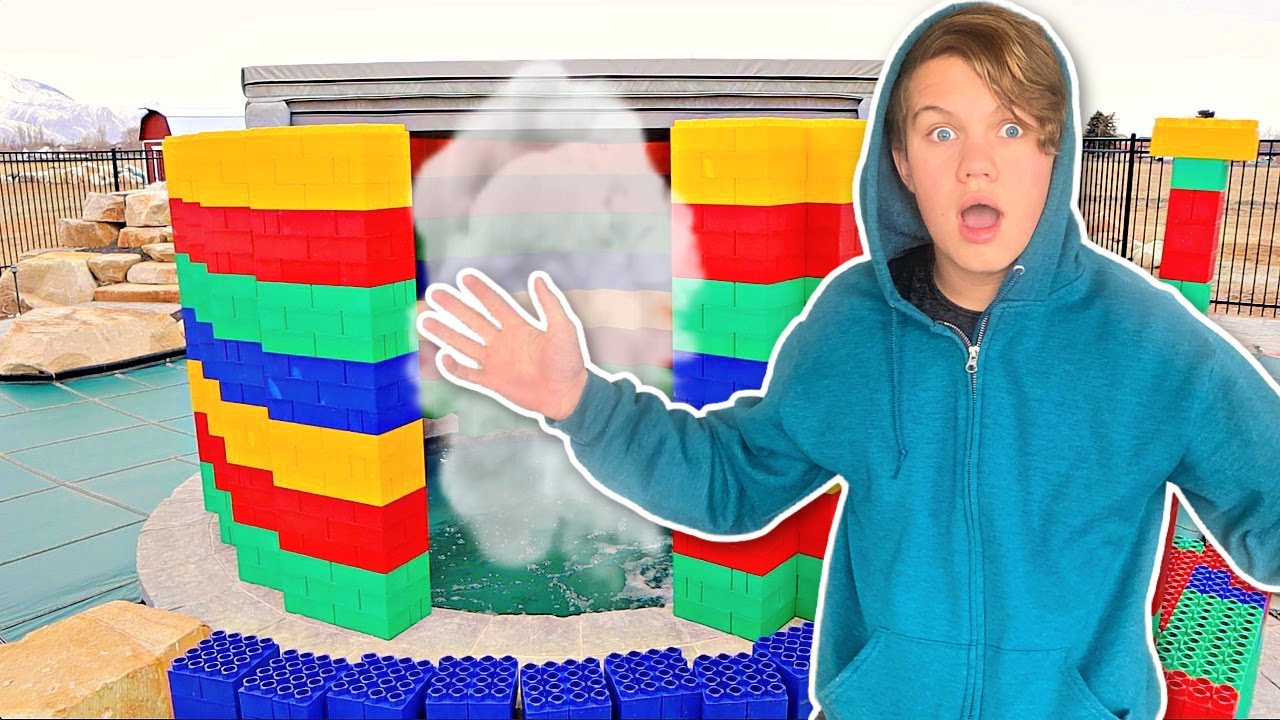 LAST to LEAVE a Giant LEGO Hot TUB!
