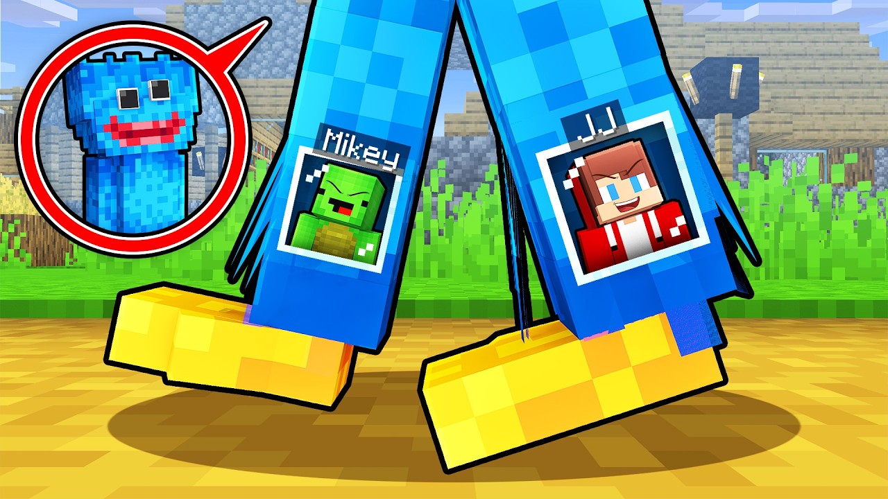 JJ and Mikey Built a House inside HUGGY WUGGY Legs in Minecraft (Maizen)