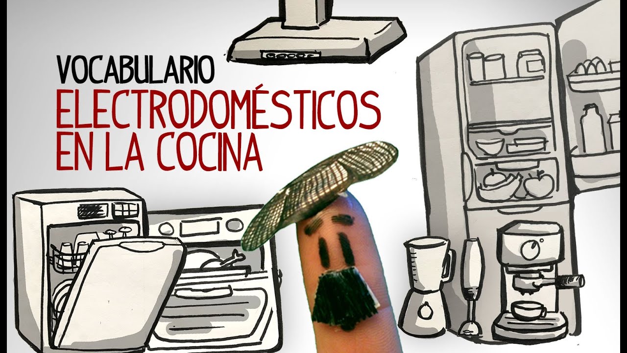 Kitchen electrical appliances in Spanish. Learning Spanish vocabulary