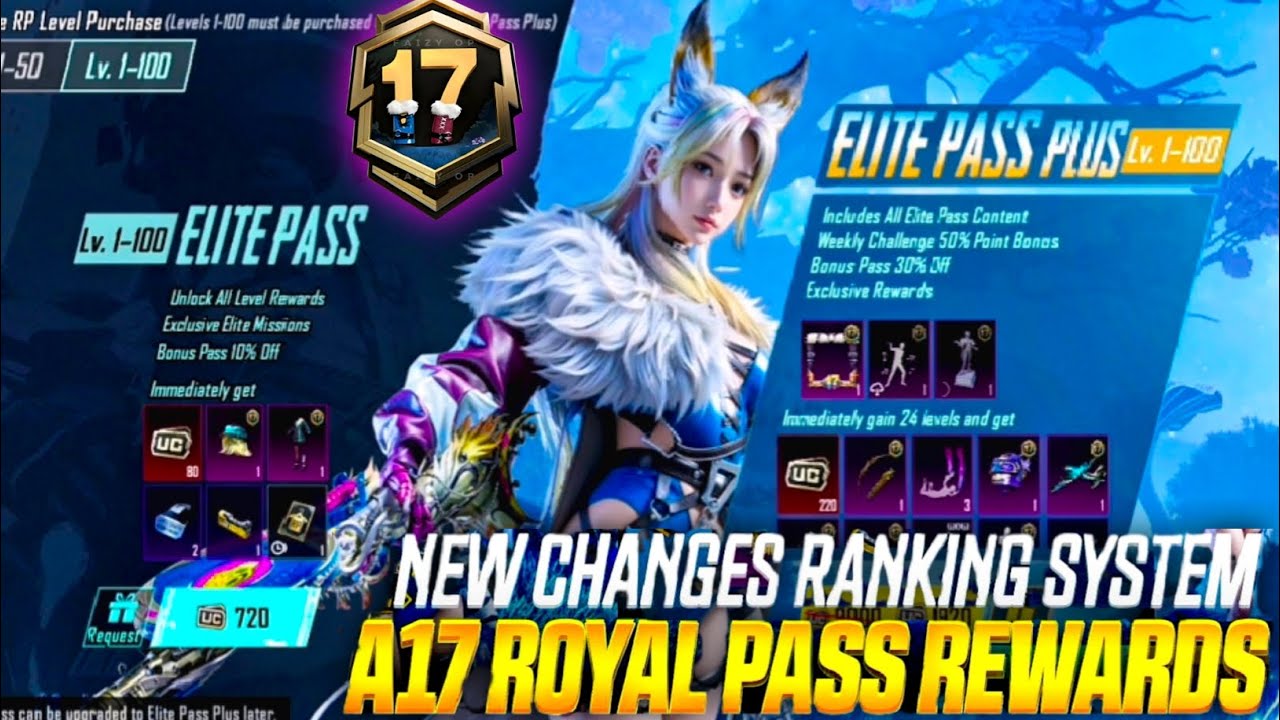 A17 Royal Pass Max Is Here | New Season Free Rewards | New Changes Ranking System? | PUBGM