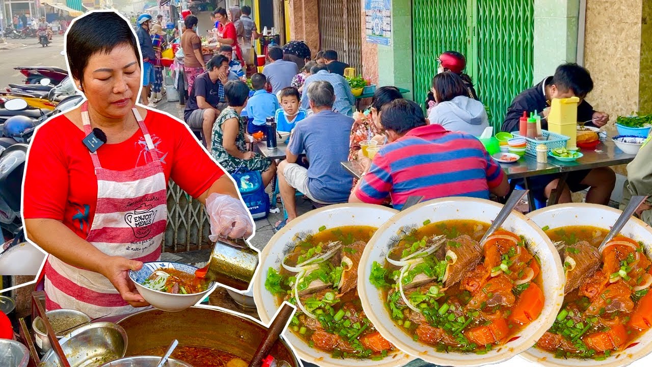 Bò kho bánh mì 35k/tô khách đông nghẹt, 6 người làm không kịp bán - Vi Na TV