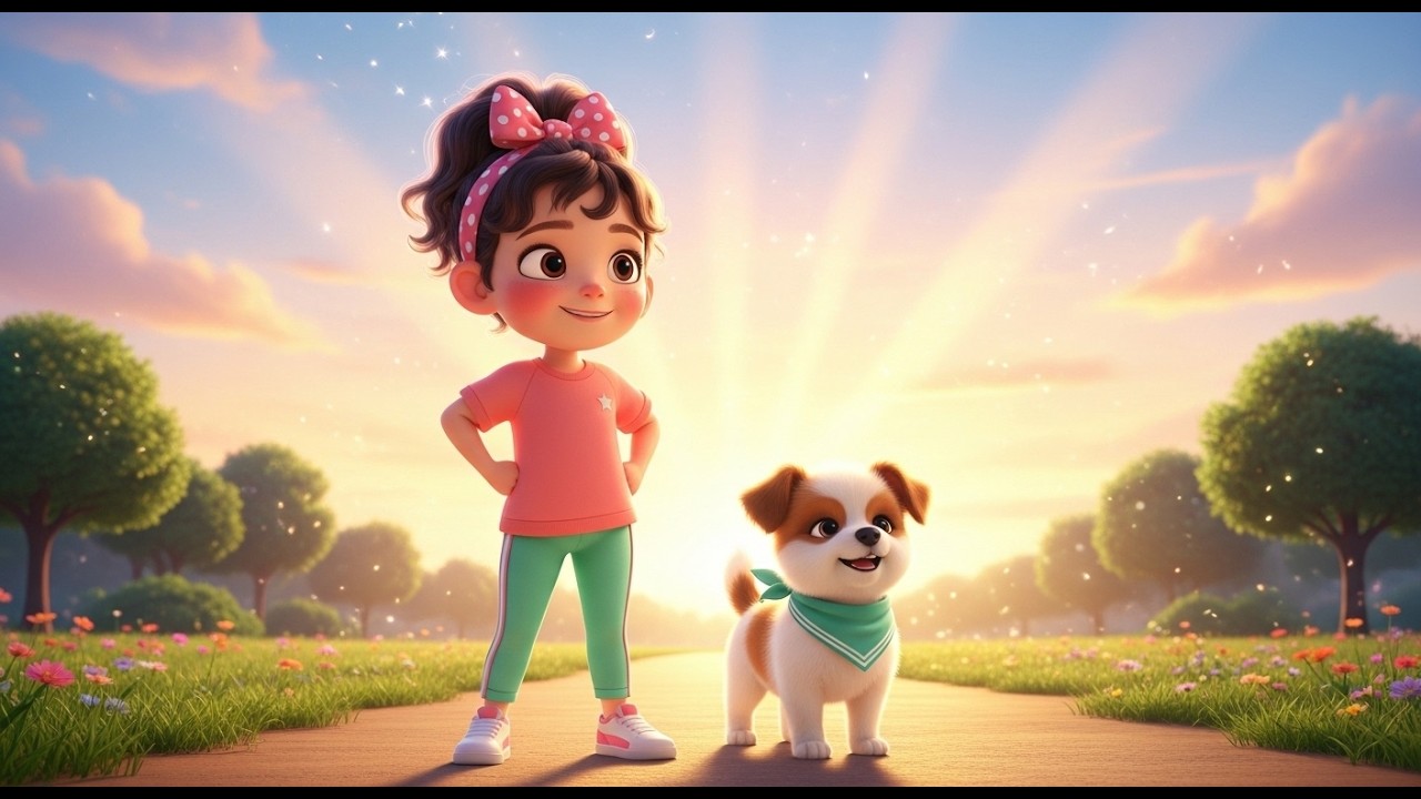 Yes I Can! 💛 Kids Motivational Rhyme About Confidence & Never Giving Up |  Cute Girl & Dog Story