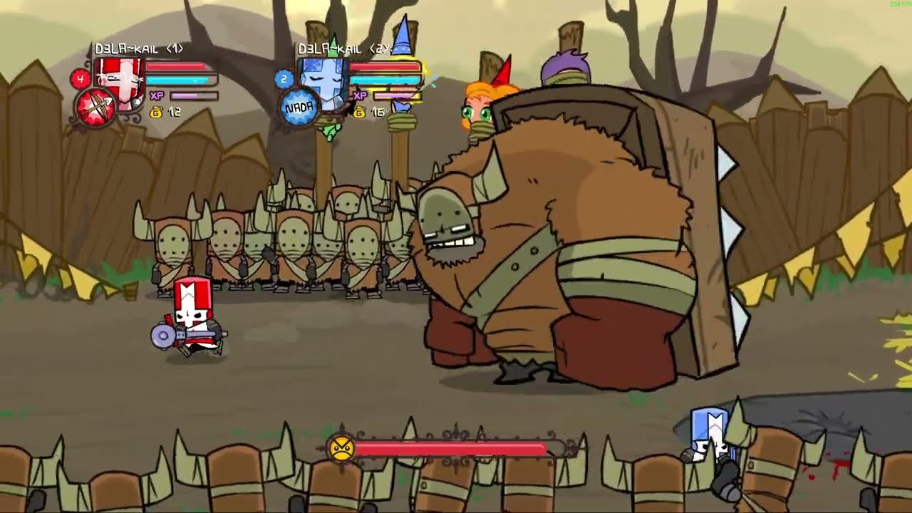 первая битва с боссом в castle crashers