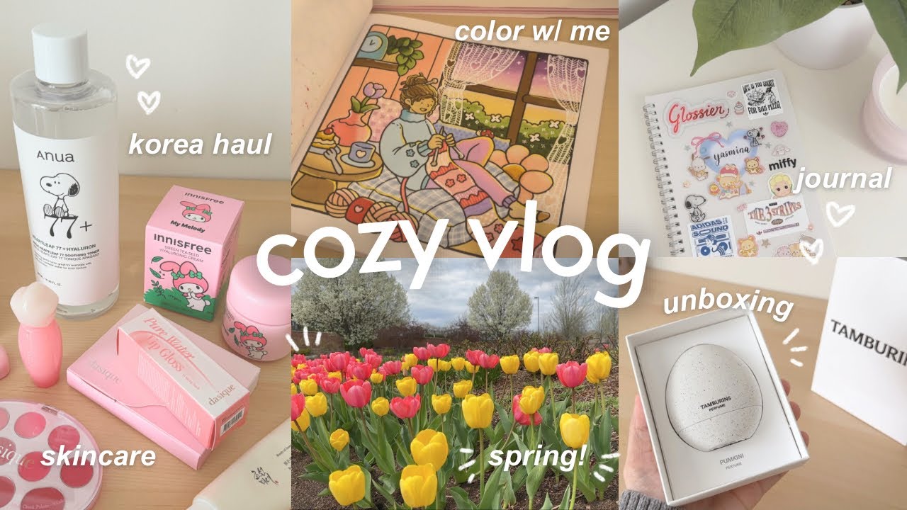 cozy vlog🐇🌷Korea haul, unboxing Sony ZV-E10, color w/ me, journaling, spring weekend diaries˚ ༘♡