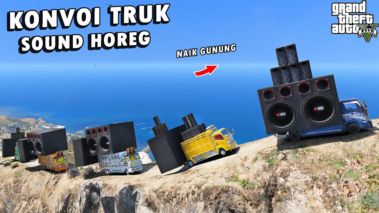 Konvoi TRUK CANTER SOUND HOREG Naik Ke PUNCAK GUNUNG TERTINGGI di GTA 5 !!!