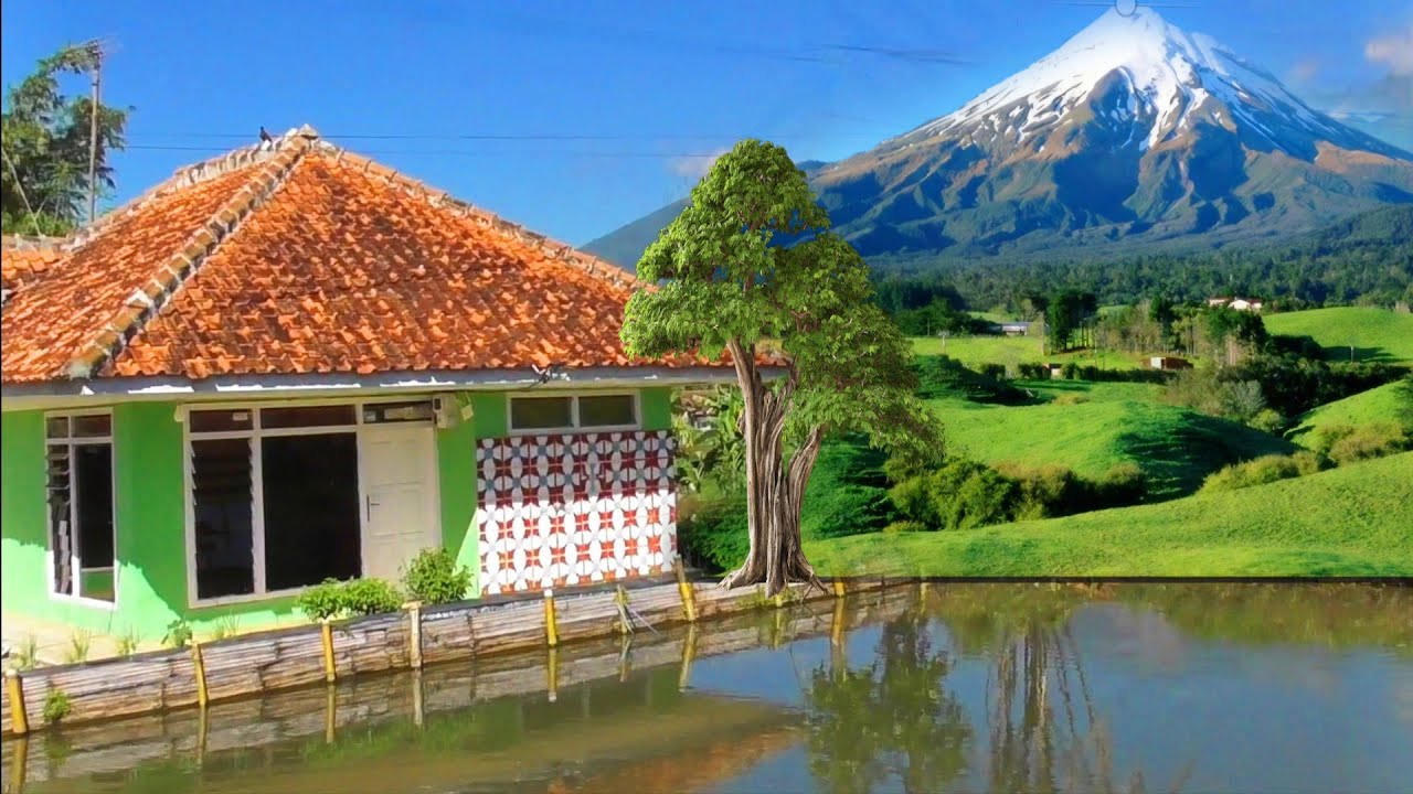 Suasana kampung dibawah gunung Galunggung 