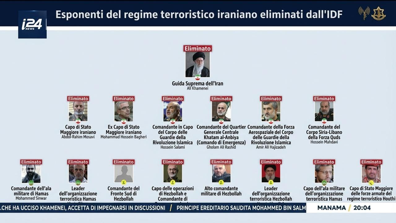Almeno 40 comandanti e Khamenei uccisi nei primi attacchi Israele-USA contro l'Iran