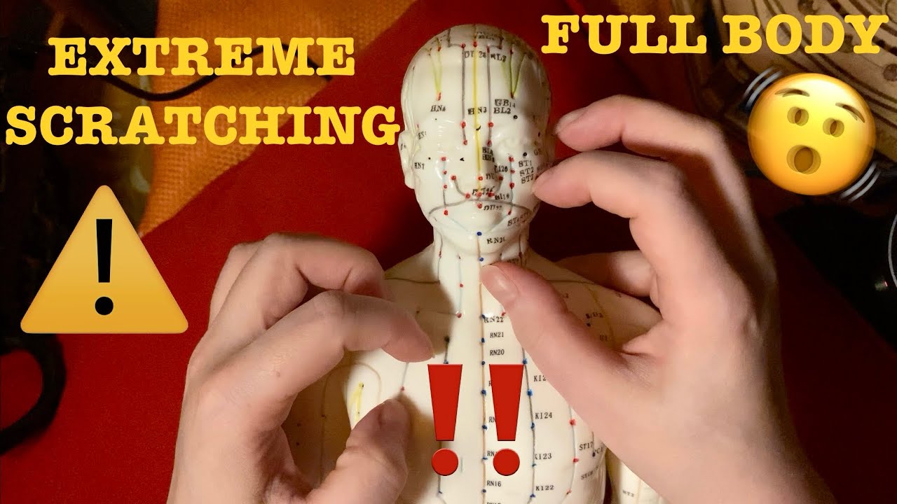ASMR|⚠️EXTREME FAST AGGRESSIVE SCRATCHING FULL BODY ACUPUNCTURE DOLL. BONUS SCOOOP SCOOOP ON NAPE!