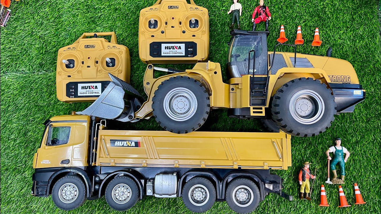 RC #32 R/C truck konstruksi, dump truck huina, truck trailer, truk molen, excavator, rc loader huina