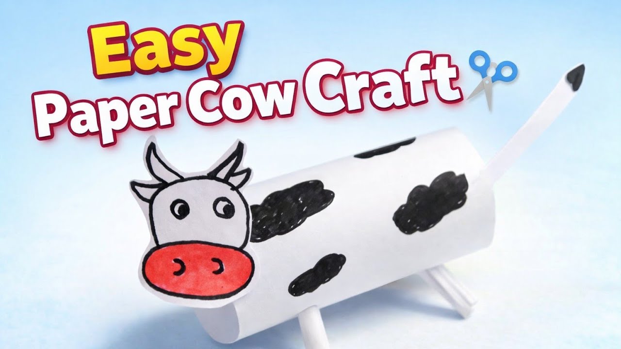 Live: Easy Paper Cow Craft 🐄✂️ | DIY Paper Animal Craft