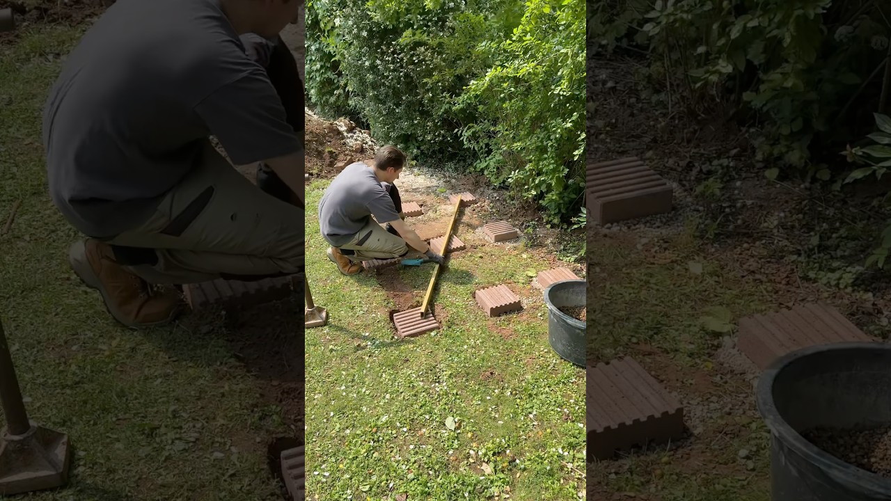 Fundament ohne Beton f&uuml;r Gartenh&uuml;tte bauen #garten #howto #diy | Werbung