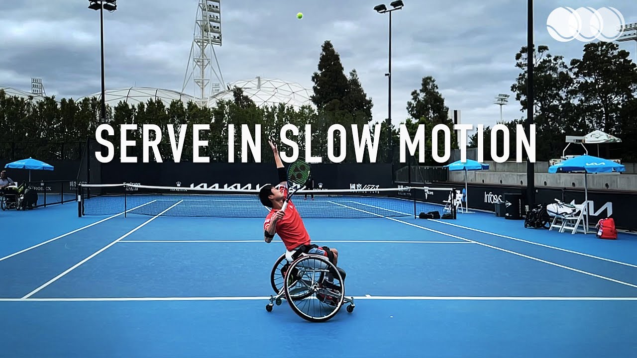Wheelchair tennis ace Kunieda Serve in Slow Motion