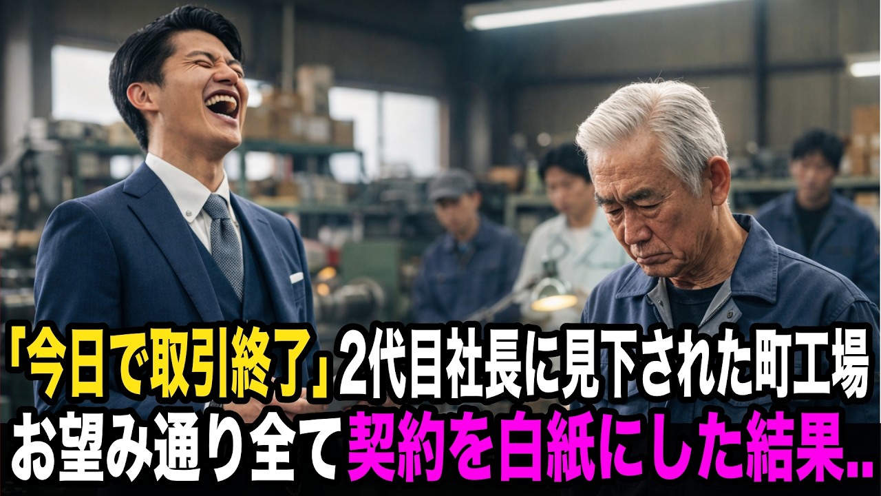 「底辺工場との契約は本日で終了」町工場の老人を見下す大手2代目社長。「いいんですね？」と望み通り全契約を白紙にした翌日…