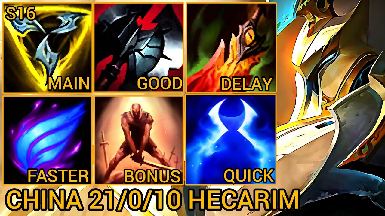 Best 21/0/10 Hecarim - China Server Wild Rift High Elo Tier Builds & Runes