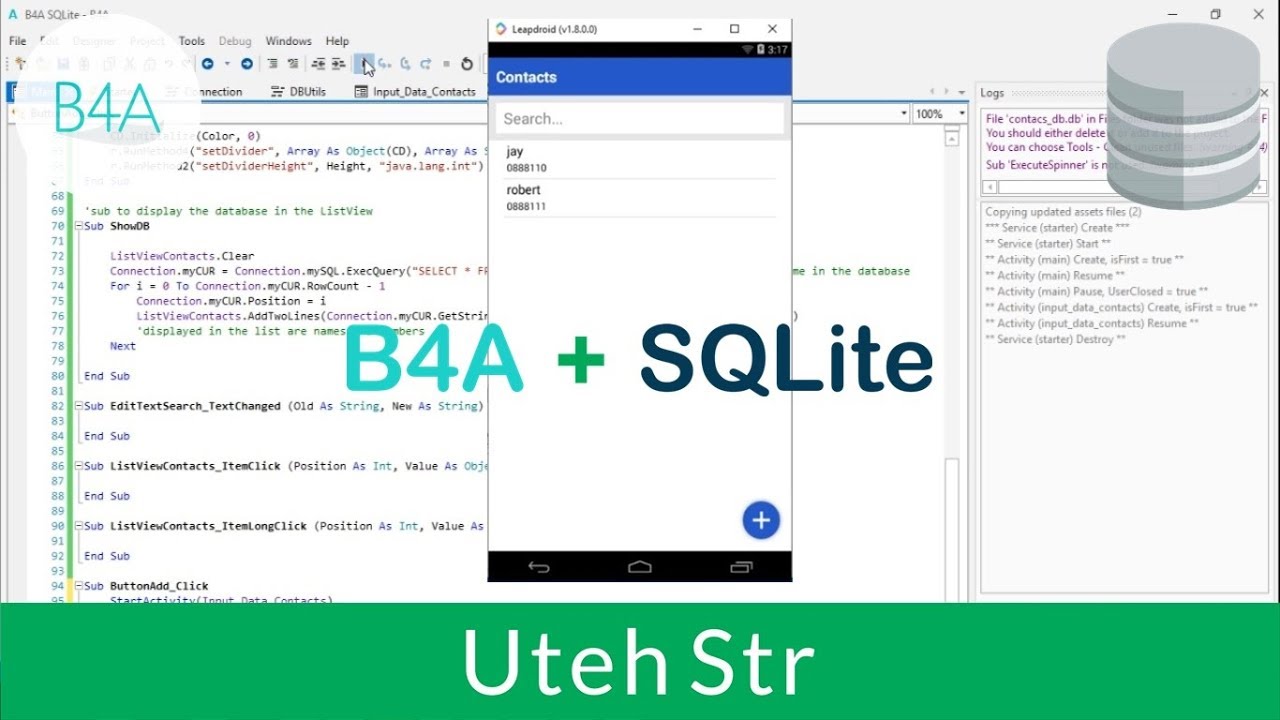 Basic4Android (B4A) | B4A with SQLite Database | Offline Database | Part 2