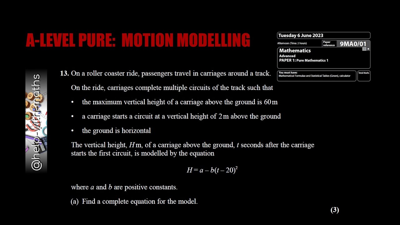 Q13 MOTION MODELLING A2 Pure June 2023 P1